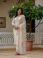 Vegaa Fashion Off White Roman Silk Embroidered Salwar Suit - Distacart