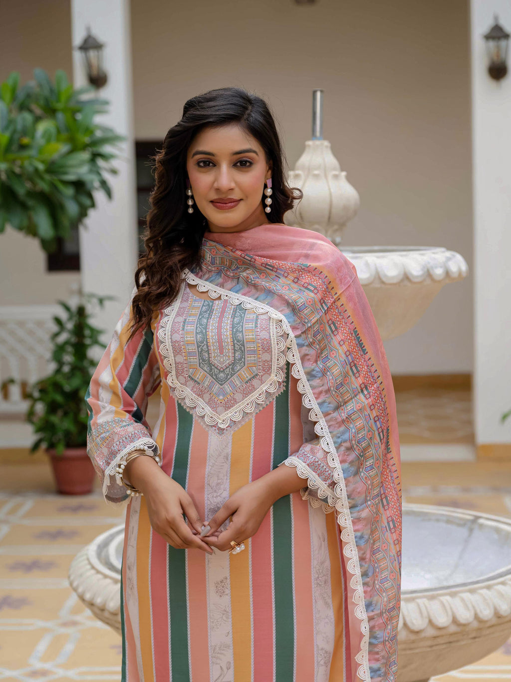 Vegaa Fashion Orange Rayon Embroidered Salwar Suit - Distacart