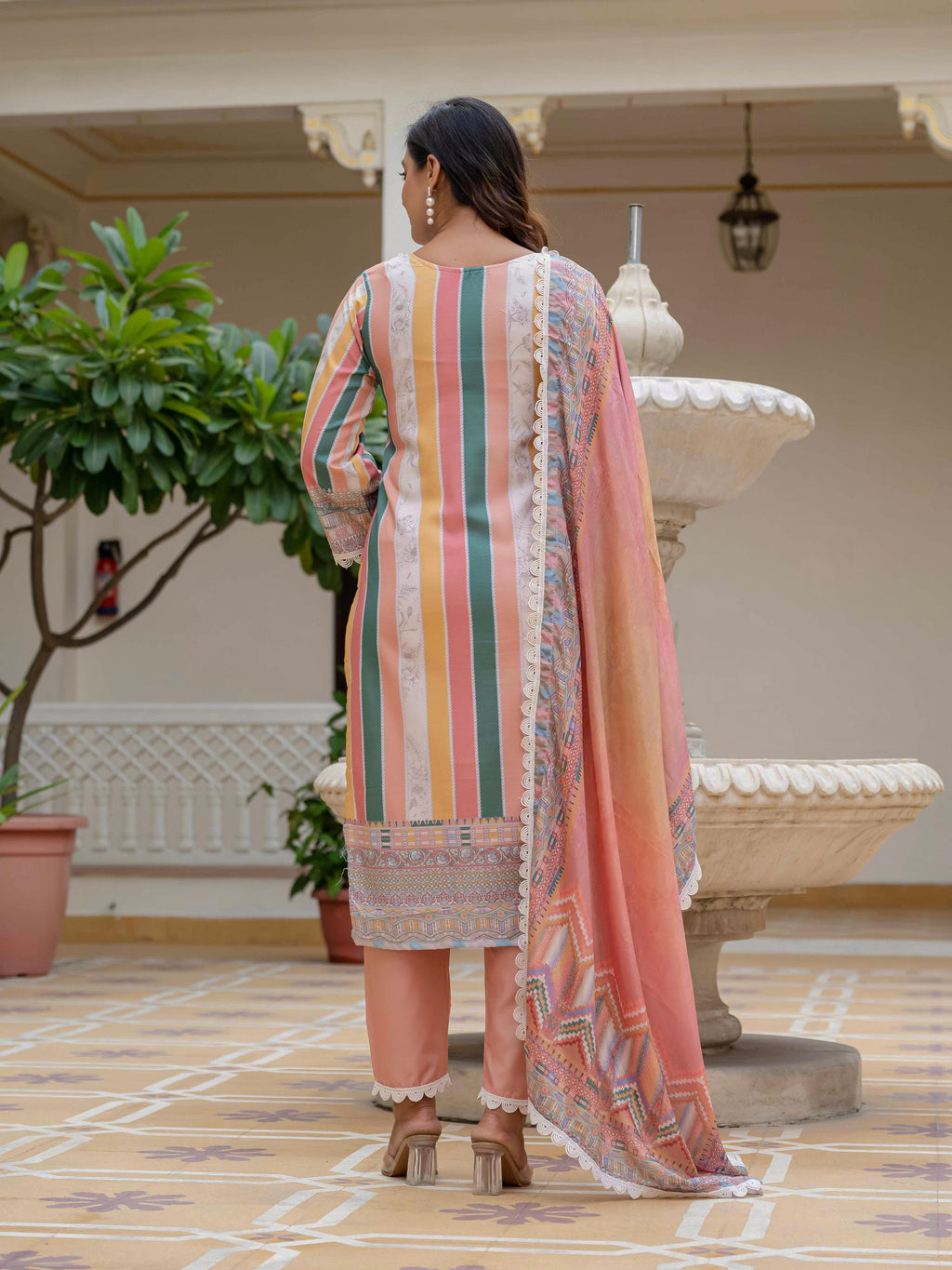 Vegaa Fashion Orange Rayon Embroidered Salwar Suit - Distacart