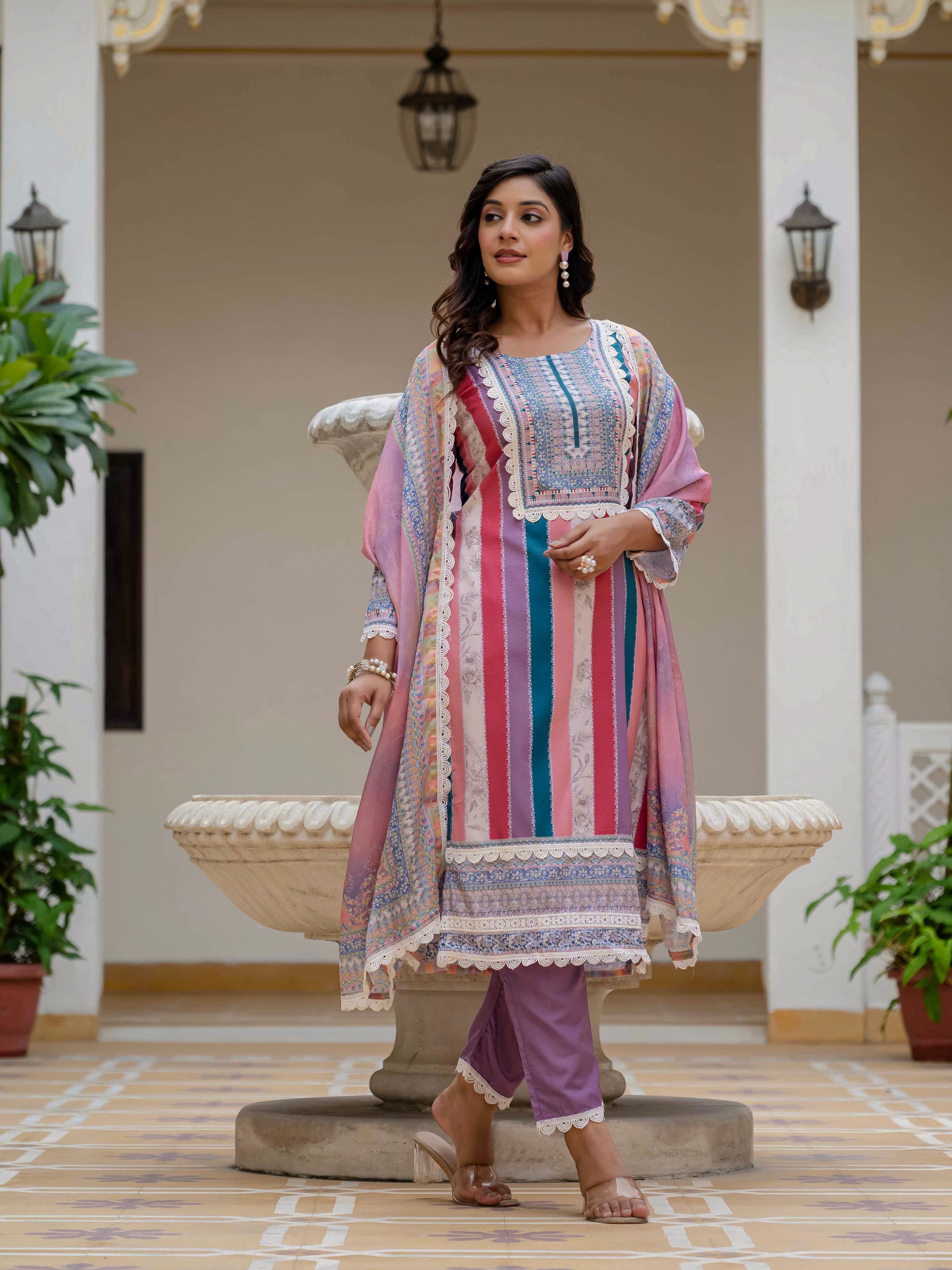 Vegaa Fashion Pink Rayon Embroidered Salwar Suit - Distacart