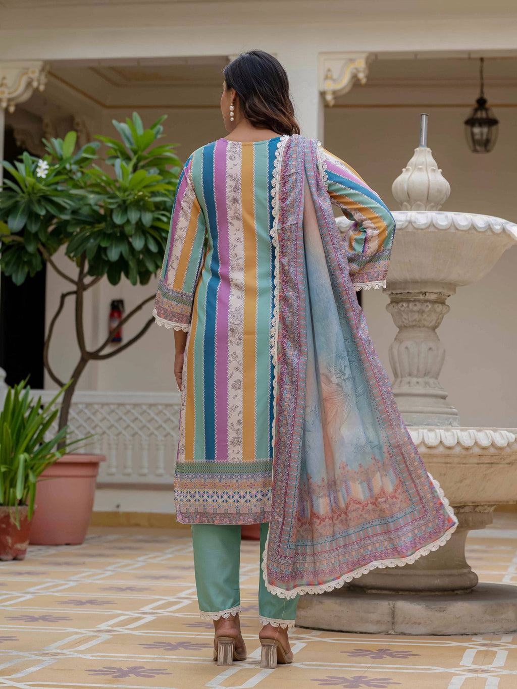 Vegaa Fashion Sky Blue Rayon Embroidered Salwar Suit - Distacart