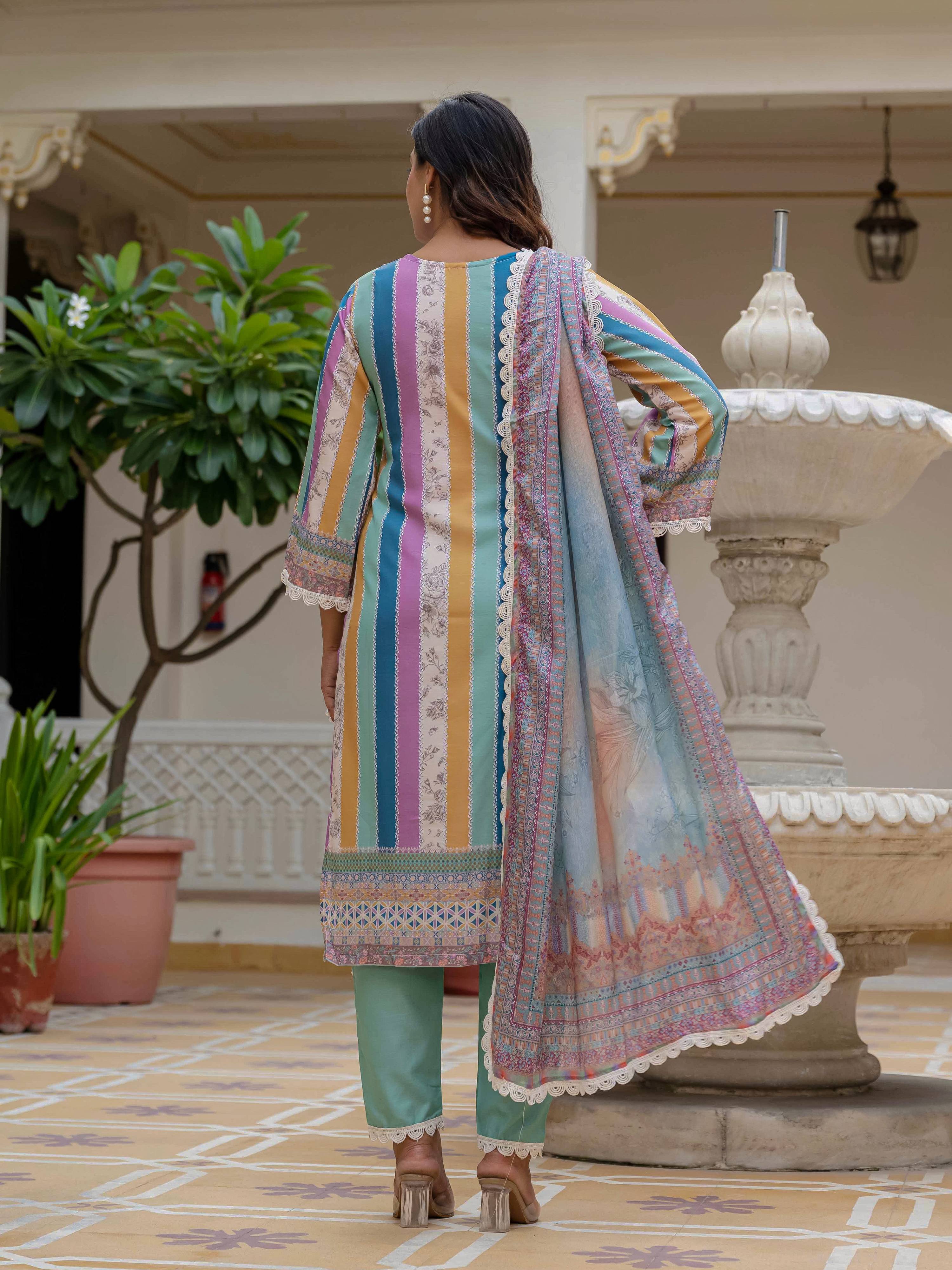 Vegaa Fashion Sky Blue Rayon Embroidered Salwar Suit - Distacart