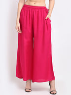 TAG 7 Women Pink Flared Palazzos