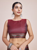 Monjolika Fashion Banarasi Satin Silk Maroon Weaving Designer Saree