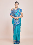 Monjolika Fashion Sky Blue Banarasi Silk In Satin Is Classy Embellished With Golden Zari Work Saree
