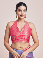 Monjolika Fashion Violet Banarasi Silk In Satin Is Classy Embellished With Golden Zari Work Saree