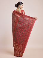 Monjolika Fashion Maroon Latest Dharmavaram Silk SareeWith Rich Heritage Woven In Gold And Silver Zari Work