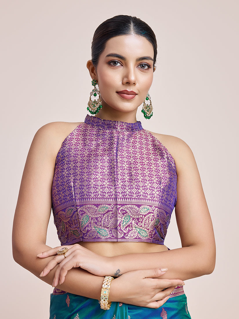 Monjolika Fashion Exquisite Designs With This Teal Banarasi Satin Silk Saree - Distacart
