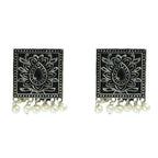 Mominos Fashion Johar Kamal Statement Silver-Plated Brass Finish Kundan/Pearls Choker For Women (Black) - Distacart