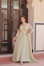 Joban Fashion Pista Georgette Sequence Embroidery Work Kurta Set - Distacart