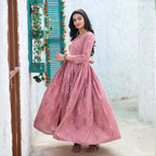 Partywear Designer Digital Printed Gajri Pure Maslin Gown - Anbazaar - Distacart