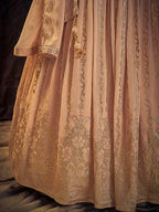Myra Peach Real Georgette Designer Gown Style Suit - Distacart