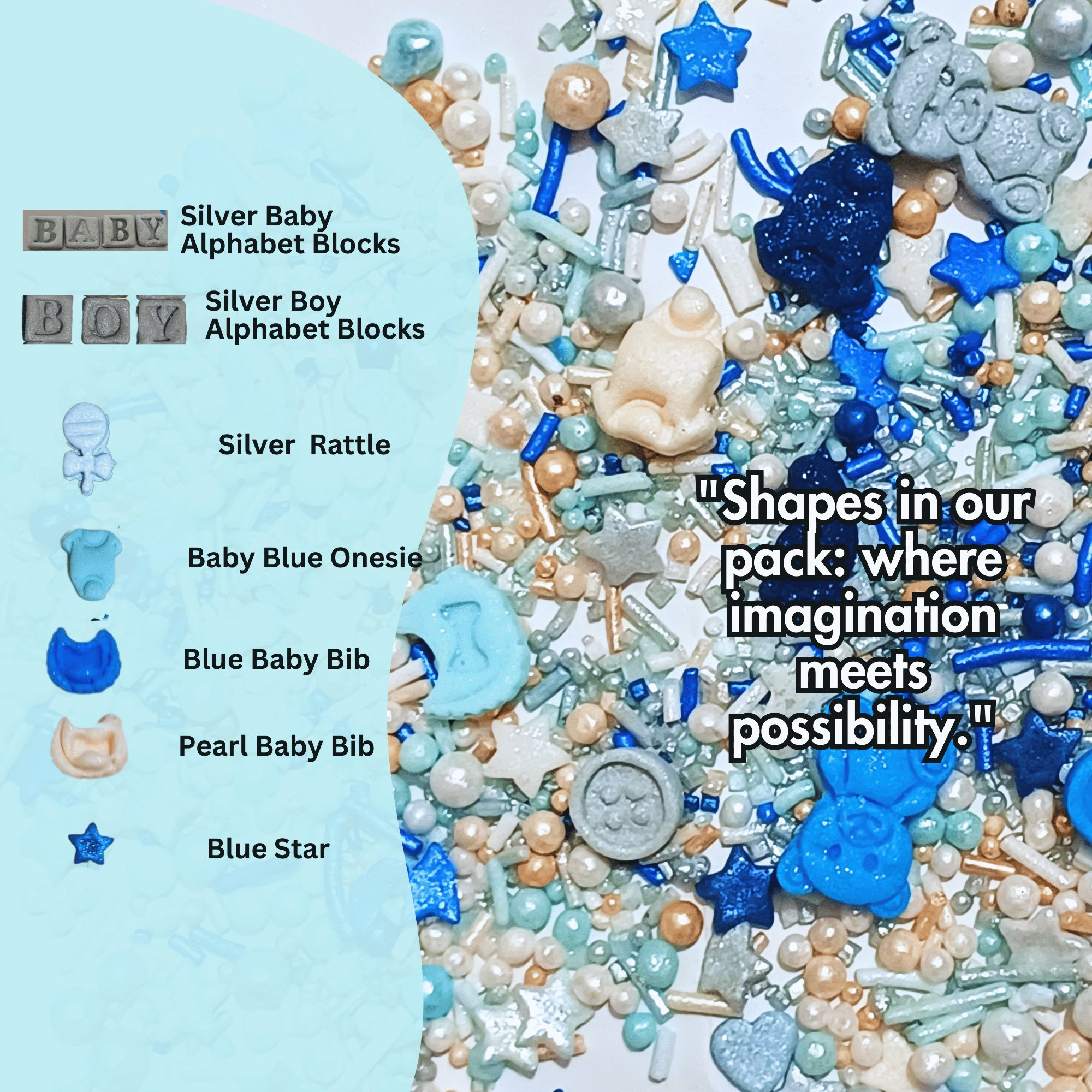 confect boys baby shower sprinkles gender reveal sprinkles baby blue sprinkles for cake cupcake decorating pack of 5 baby shower 35