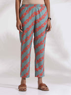 trueBrowns Red Cotton Print Flared Kurta Set - Distacart