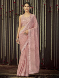 Myra Baby Pink Art Silk Heavy Embroidered Saree - Distacart