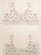 House of Panchhi Cream Net Sequins, Mirror And Thread Embroidery Lehenga Choli & Dupatta