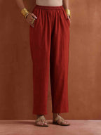 trueBrowns Rust Metallic Angrakha Kurta Set - Distacart