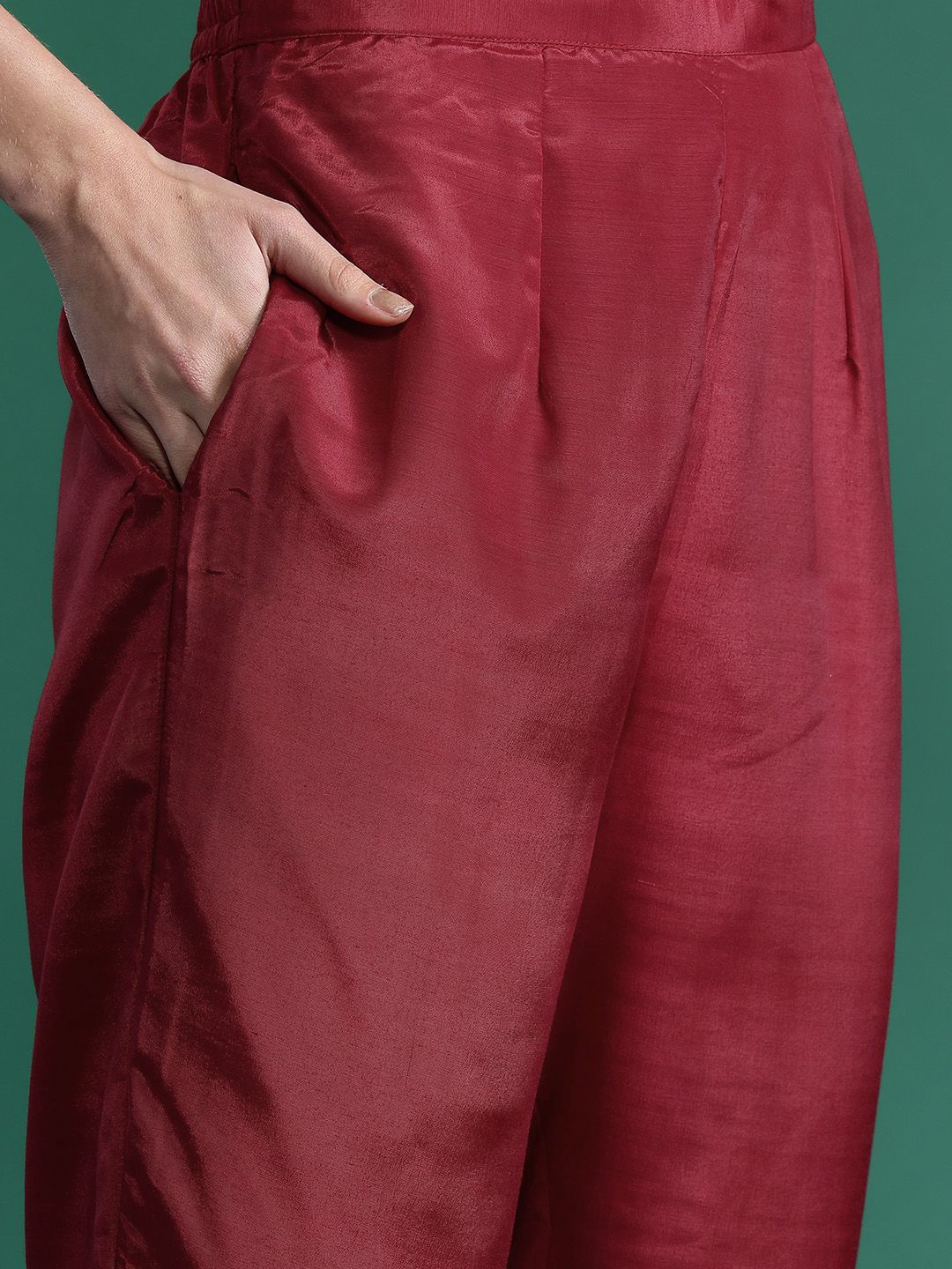 Indo Era Ethnic Motifs Yoke Design Sequinned Kurta with Trousers & Dupatta - Distacart