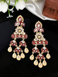 Shoshaa Red Contemporary Drop Earrings - Distacart