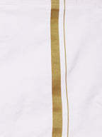 Sethukrishna Boys Orange & White Shirt with Dhoti