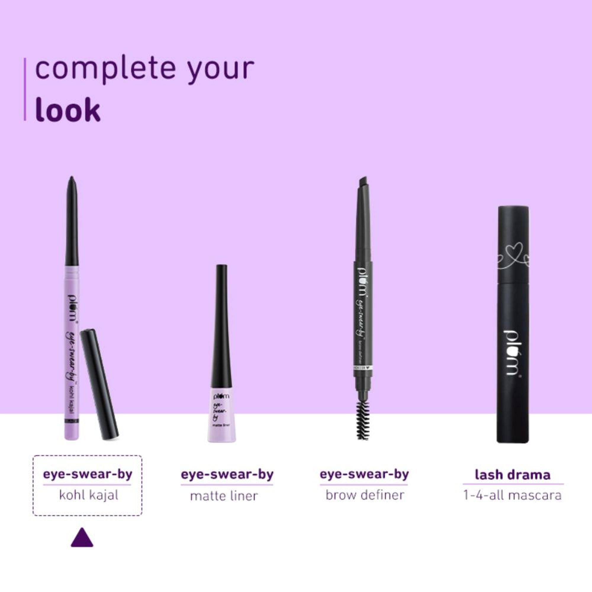 Plum Eye-Swear-By Kohl Kajal Combo - Deep Black
