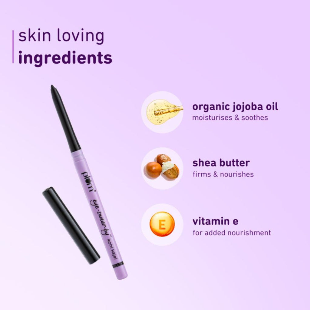 Plum Eye-Swear-By Kohl Kajal Combo - Deep Black