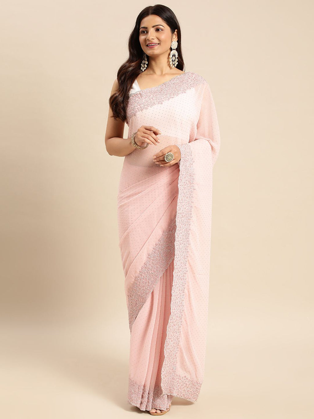 kasee Embellished Beads and Stones Saree - Distacart