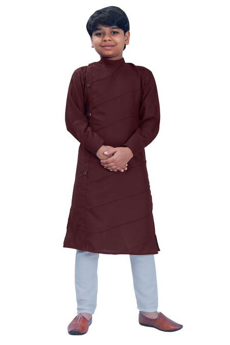 DEIANA'S Casual Designer Kurta Pyjama Set For Boys And kids (Dark Brown)