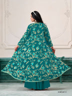 Anaita Turquoise Faux Georgette Sequins Embroidered Stitched Ethnic Suit - Distacart
