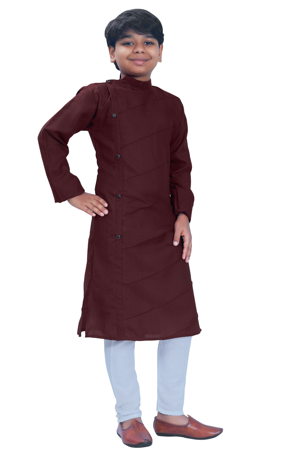 DEIANA'S Casual Designer Kurta Pyjama Set For Boys And kids (Dark Brown)