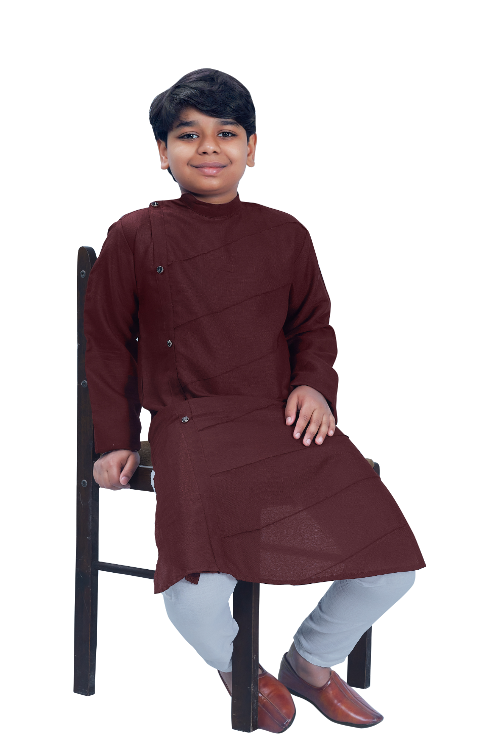 DEIANA'S Casual Designer Kurta Pyjama Set For Boys And kids (Dark Brown)