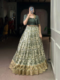 Lorenvalley Fashion Multicolor Tasar Silk Printed with Viscose Border Lehenga Choli - Distacart