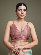 Monjolika Fashion Elegant Maroon And Cream Banarasi Silk SareeWith Intricate Zari Work
