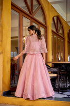 Lorenvalley Fashion Lightpink Allnen Crush Plain Lehenga Choli with Koti - Distacart