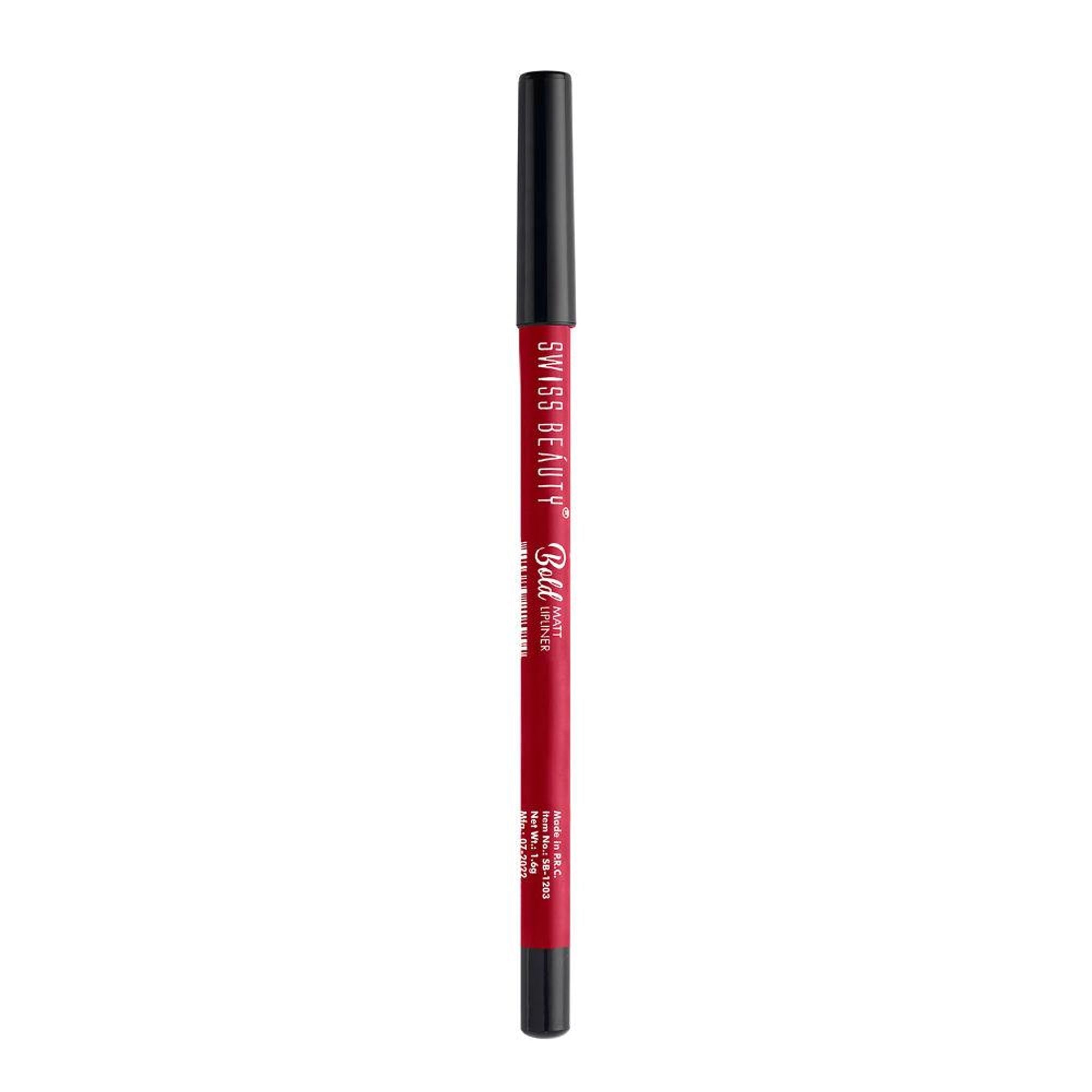 Swiss Beauty Bold Matt Lip Liner Pencil, Long-lasting , Matte Finish , Non-Drying - 7 Bright Maroon - Distacart