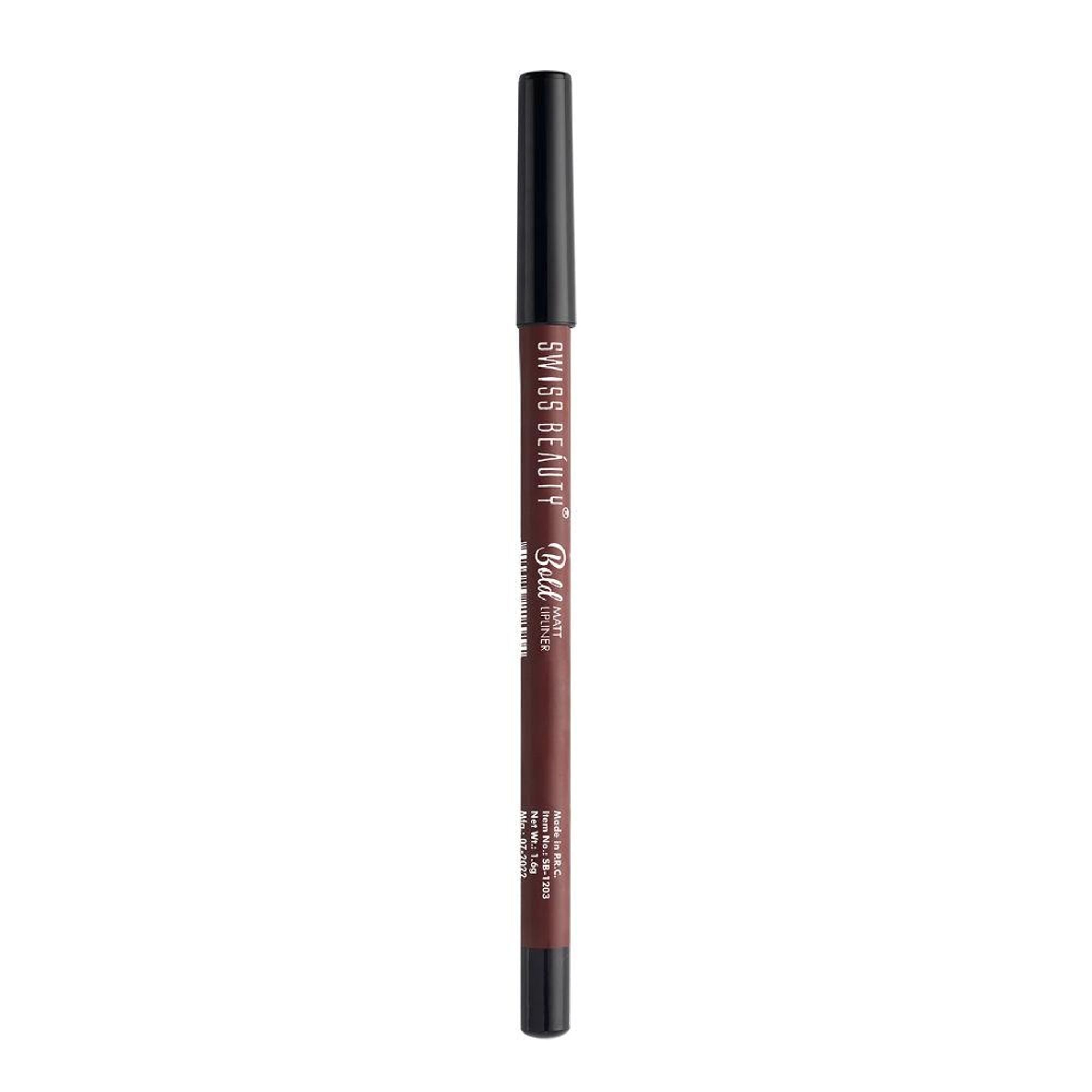 Swiss Beauty Bold Matt Lip Liner Pencil, Long-lasting , Matte Finish , Non-Drying - 12 Dark Chocolate - Distacart