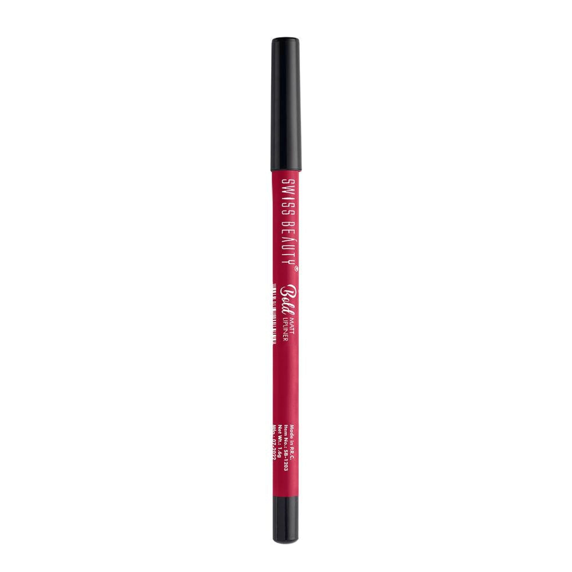 Swiss Beauty Bold Matt Lip Liner Pencil, Long-lasting , Matte Finish , Non-Drying - 15 Perfect Maroon - Distacart