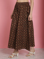 TAG 7 Floral Printed Flared Pure Cotton Ethnic Palazzos