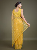 Monjolika Fashion Sequin Yellow Color Net Ultimate Party Wear Fashion Saree - Distacart