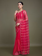 Monjolika Fashion Sequin Dark Pink Color Net Ultimate Party Wear Fashion Saree - Distacart