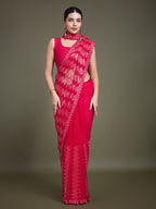 Monjolika Fashion Sequin Dark Pink Color Net Ultimate Party Wear Fashion Saree - Distacart
