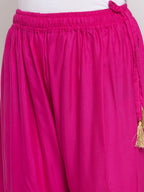 TAG 7 Women Pink Hem Design Flared Sharara