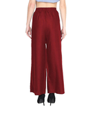 PAVONINE Maroon Color Straight Fit Rayon Fabric Palazzo For Women - Distacart