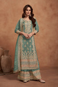 Anaita Sea Green Embroidered Silk Salwar Suit - Distacart