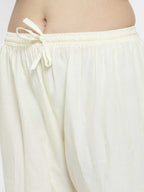 PAVONINE Off White Color Straight Fit Rayon Fabric Palazzo For Women - Distacart