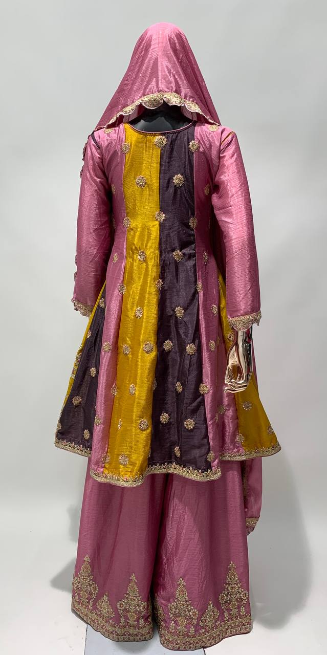 Lorenvalley Multicolor Chinon Embroidery With Sequince Work Salwar Kameez Stitched