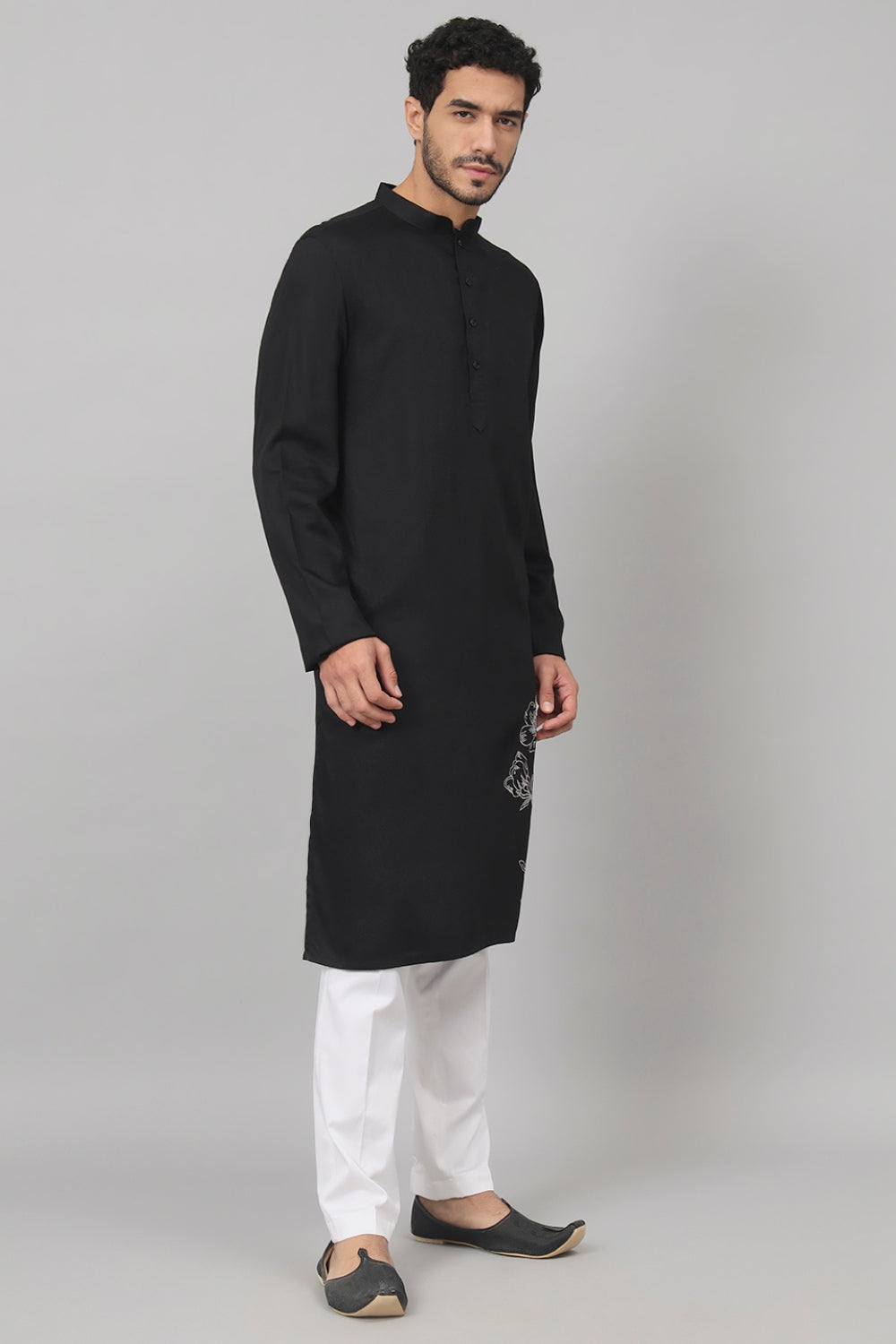 Stem Embroidery Cotton Kurta by Hilo Design