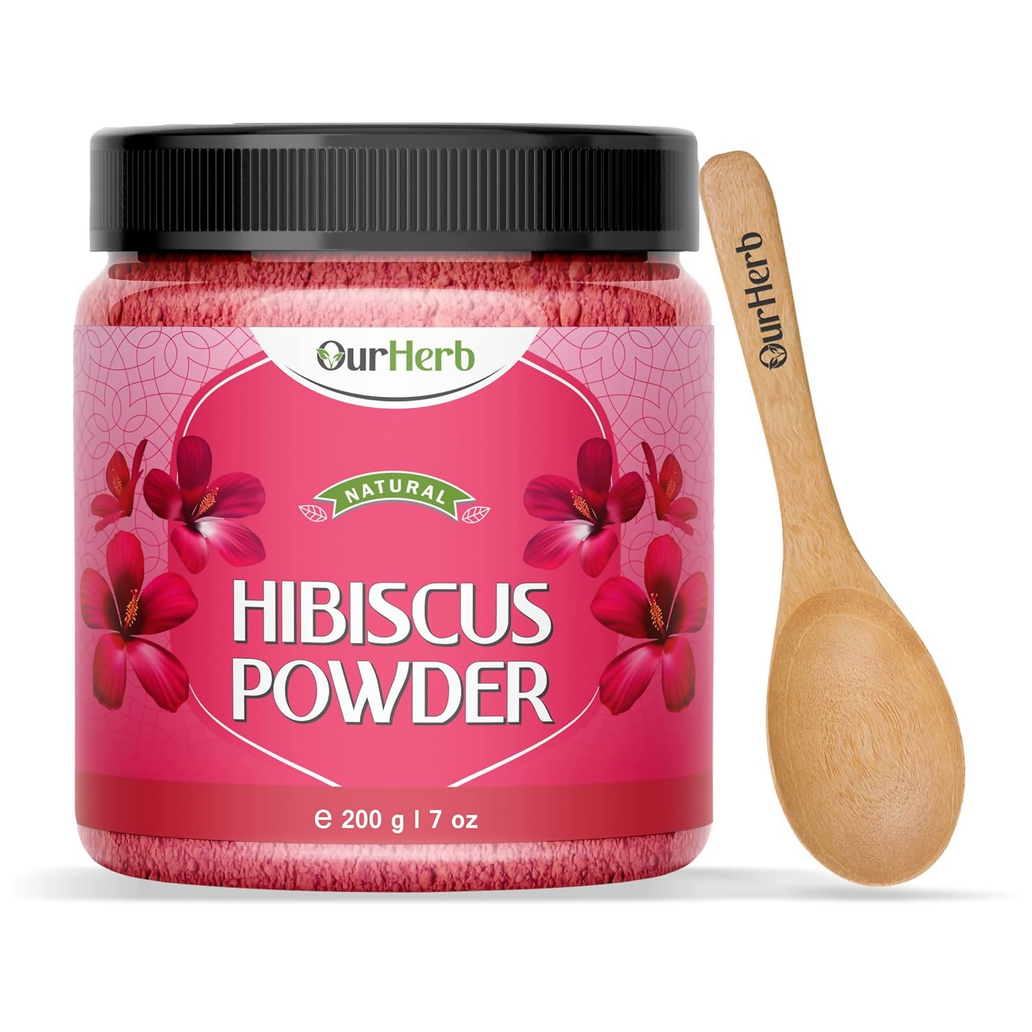 OurHerb Hibiscus Flower Powder For Face Pack And Hair Mask For All Types Of Hair