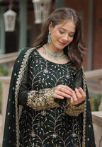 Vedant Vastram Heavy Embroidery & Sequins Work Rangoli Silk Kurti Plazo Set With Dupatta - Green - Distacart