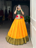 Lorenvalley Fashion Mustard Cotton Silk Zari Weaving Work Lehenga Choli - Distacart